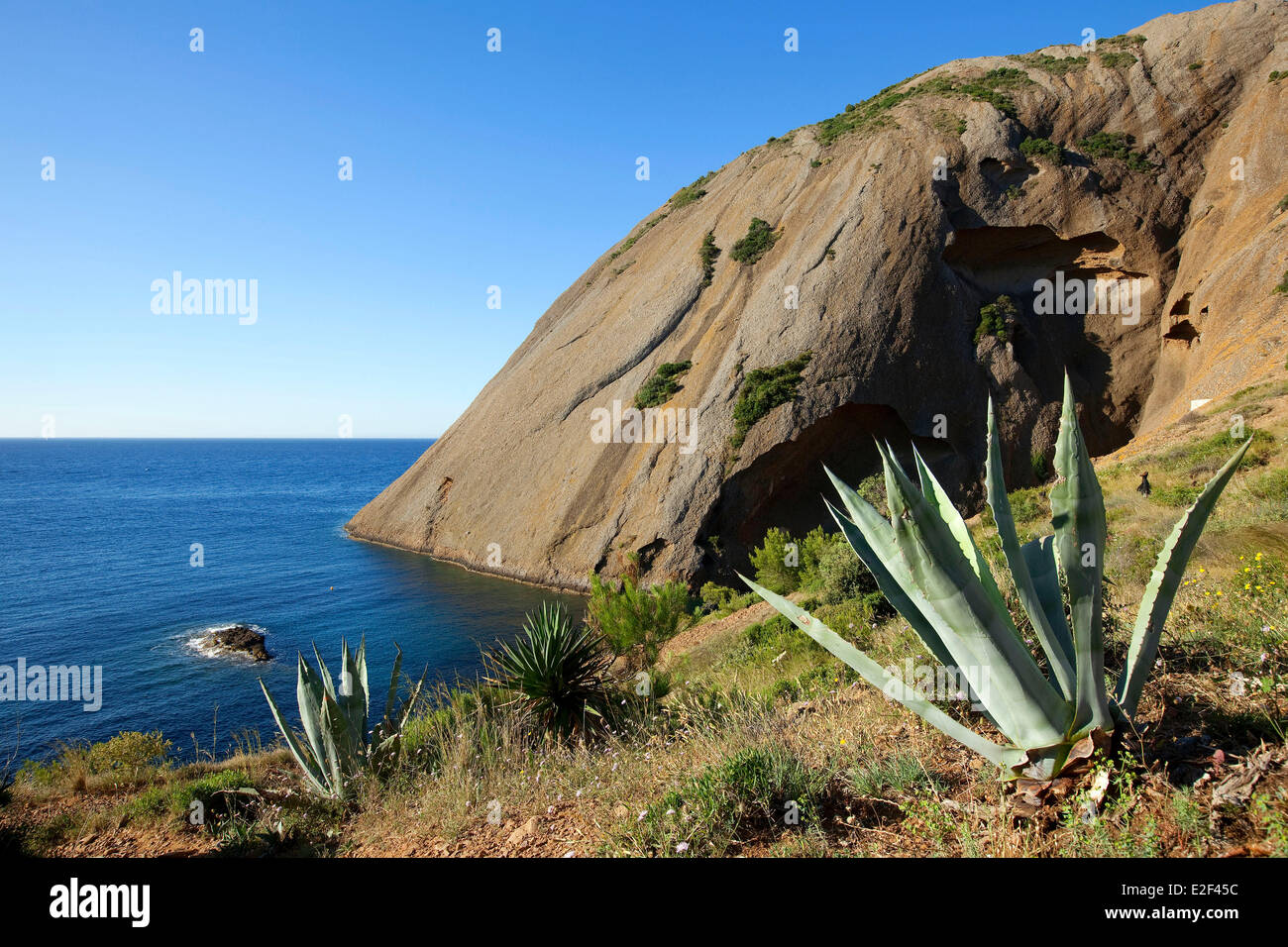 France, Bouches du Rh&ocirc;ne, Parc National des Calanques, La Ciotat, Parc du  Mugel, bec de l'Aigle Cove Sec Photo Stock - Alamy