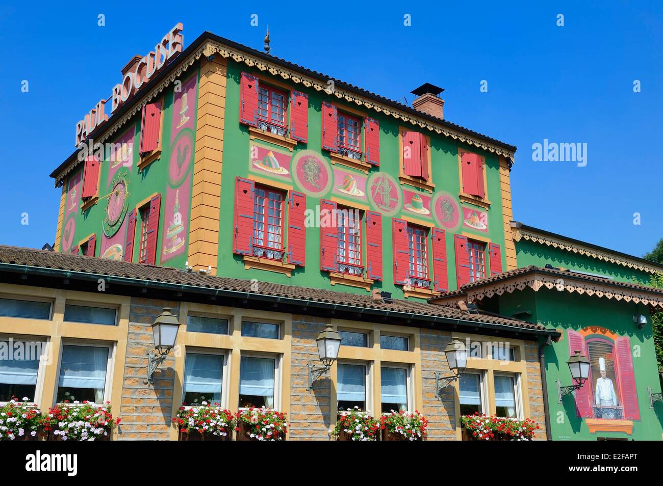 France Rhone Collonges Au Mont D Or Paul Bocuse Restaurant L Auberge Du Pont De Collonges Trois Etoiles Au Guide Michelin Depuis 1965 Photo Stock Alamy