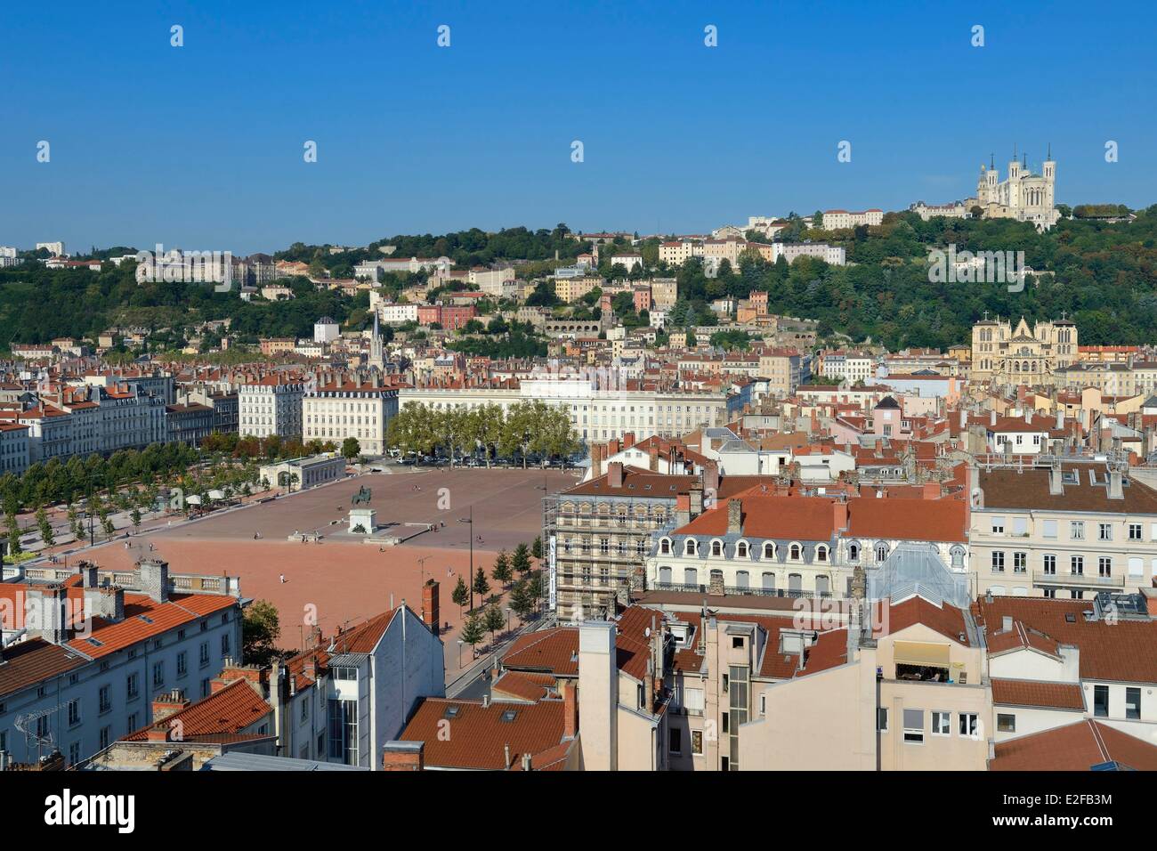 France Rhone Lyon site historique classé au Patrimoine Mondial par l'UNESCO la place Bellecour dans le quartier de La Presqu'Ile Banque D'Images