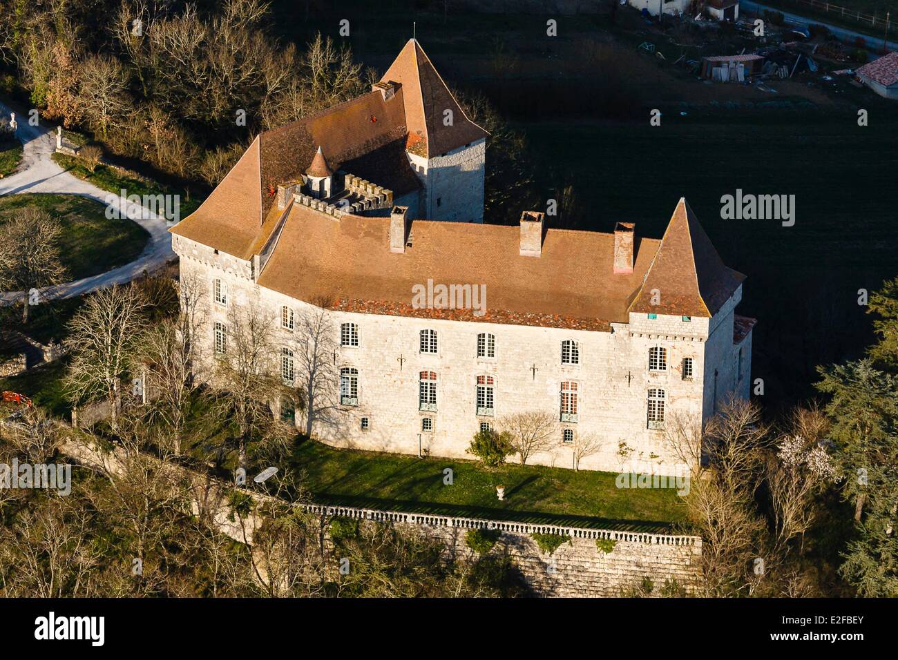 La France, Tarn et Garonne, Goudourville, Pech Château (vue aérienne) Banque D'Images