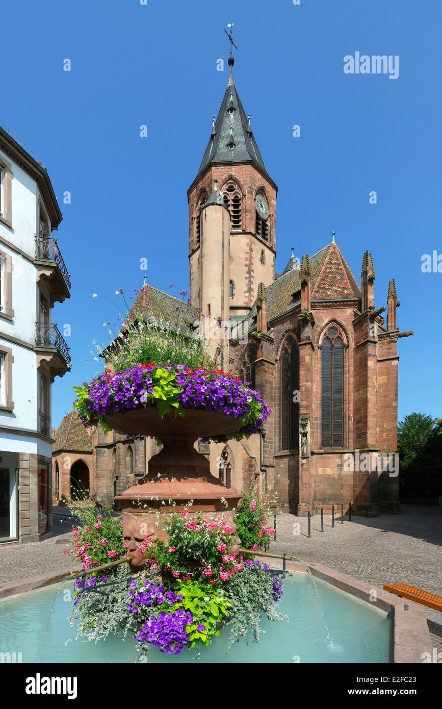 La France, Bas Rhin, Haguenau, Église St-Georges Banque D'Images