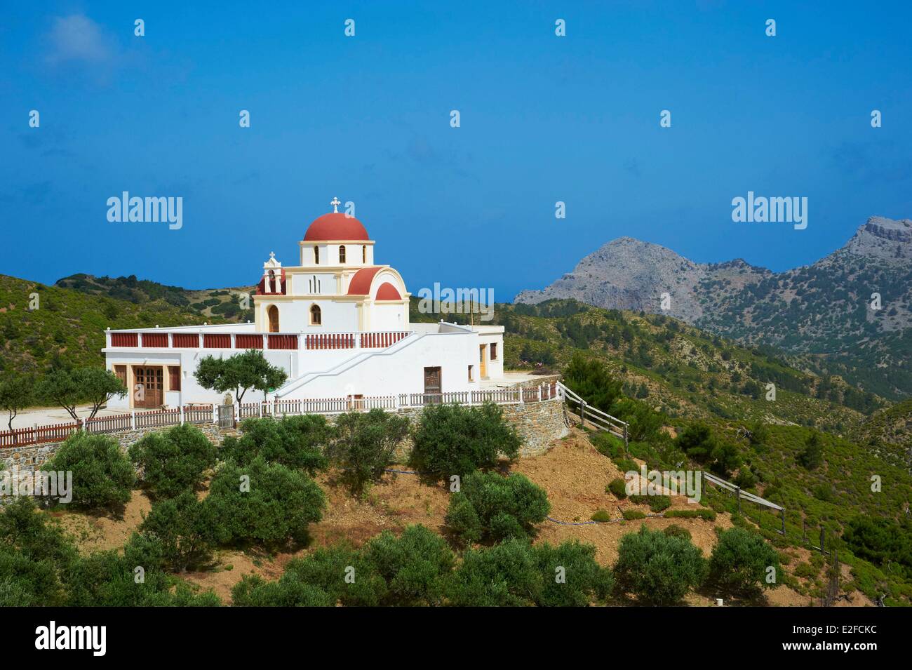 Grèce, Îles du Dodécanèse, l'île de Karpathos, à l'Église Banque D'Images