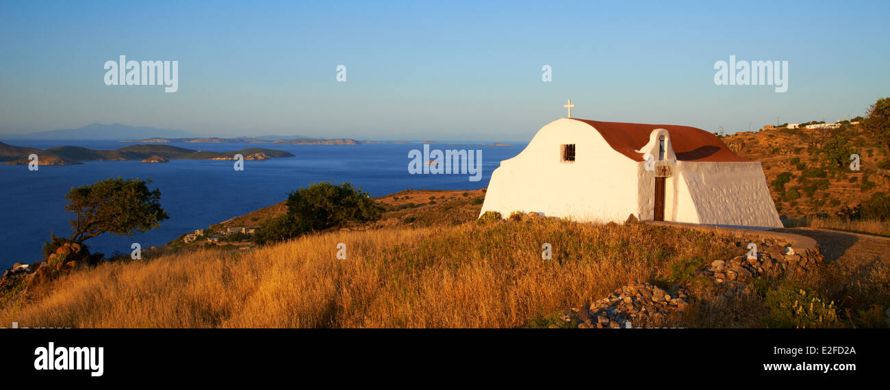 Grèce, Îles du Dodécanèse, l'île de Patmos, petite église Banque D'Images