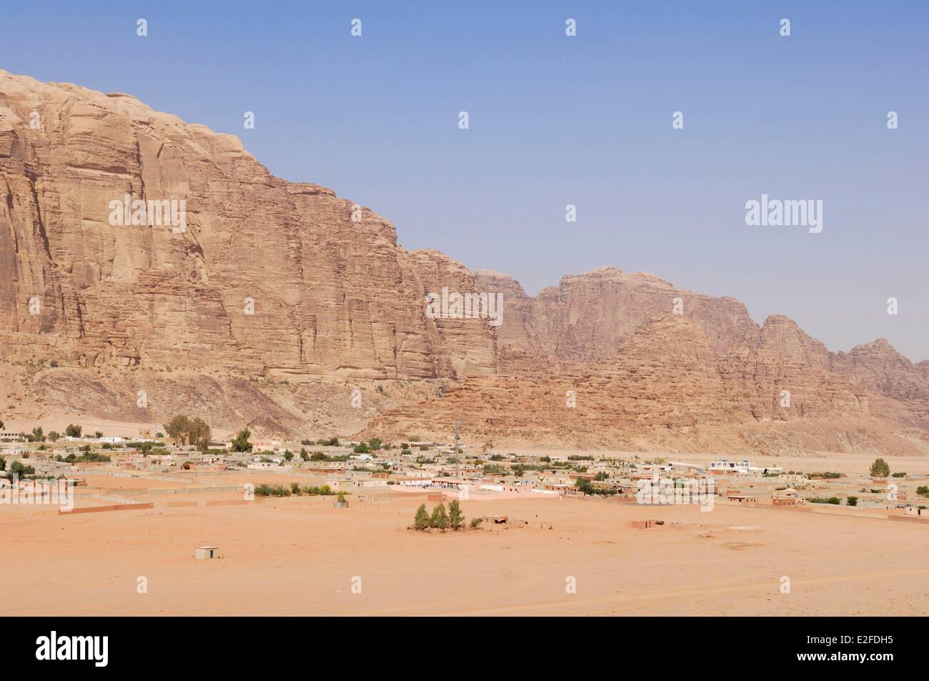 La Jordanie, Aqaba Gouvernorat, rhum, Wadi Rum inscrite au Patrimoine Mondial de l'UNESCO, présentation du village de rhum Banque D'Images