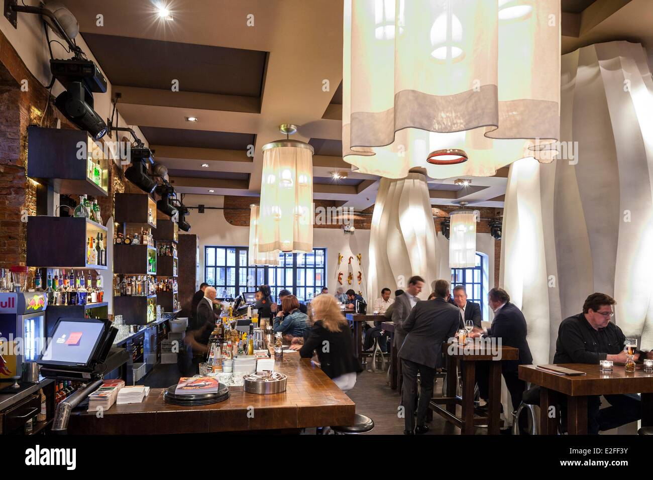 Allemagne, Hambourg, de St Pauli, à l'Est de l'hôtel par l'architecte Jordan Mozer, restaurant Banque D'Images