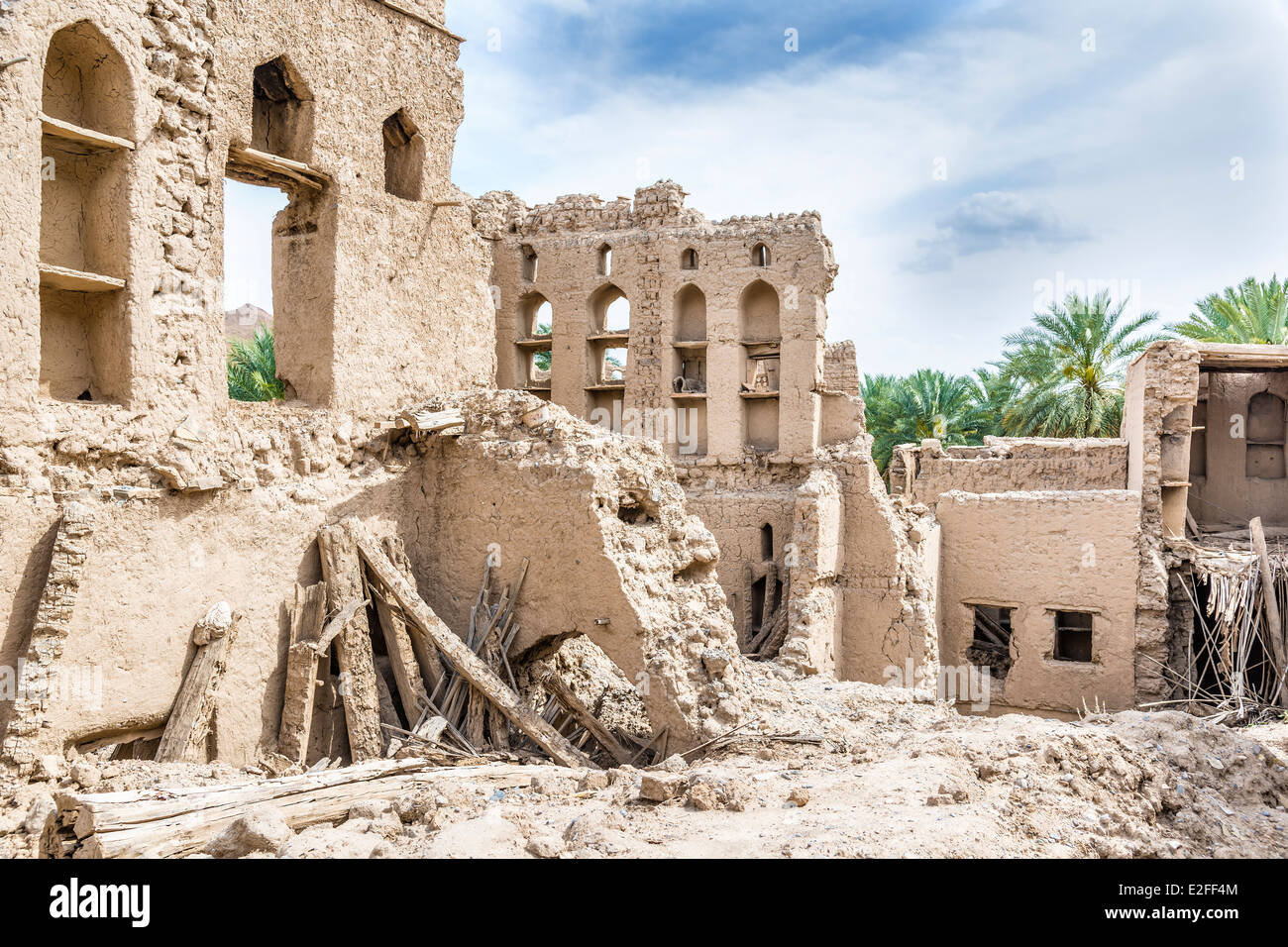 Droit de ruines dans la région de Birkat al mud en Oman Banque D'Images
