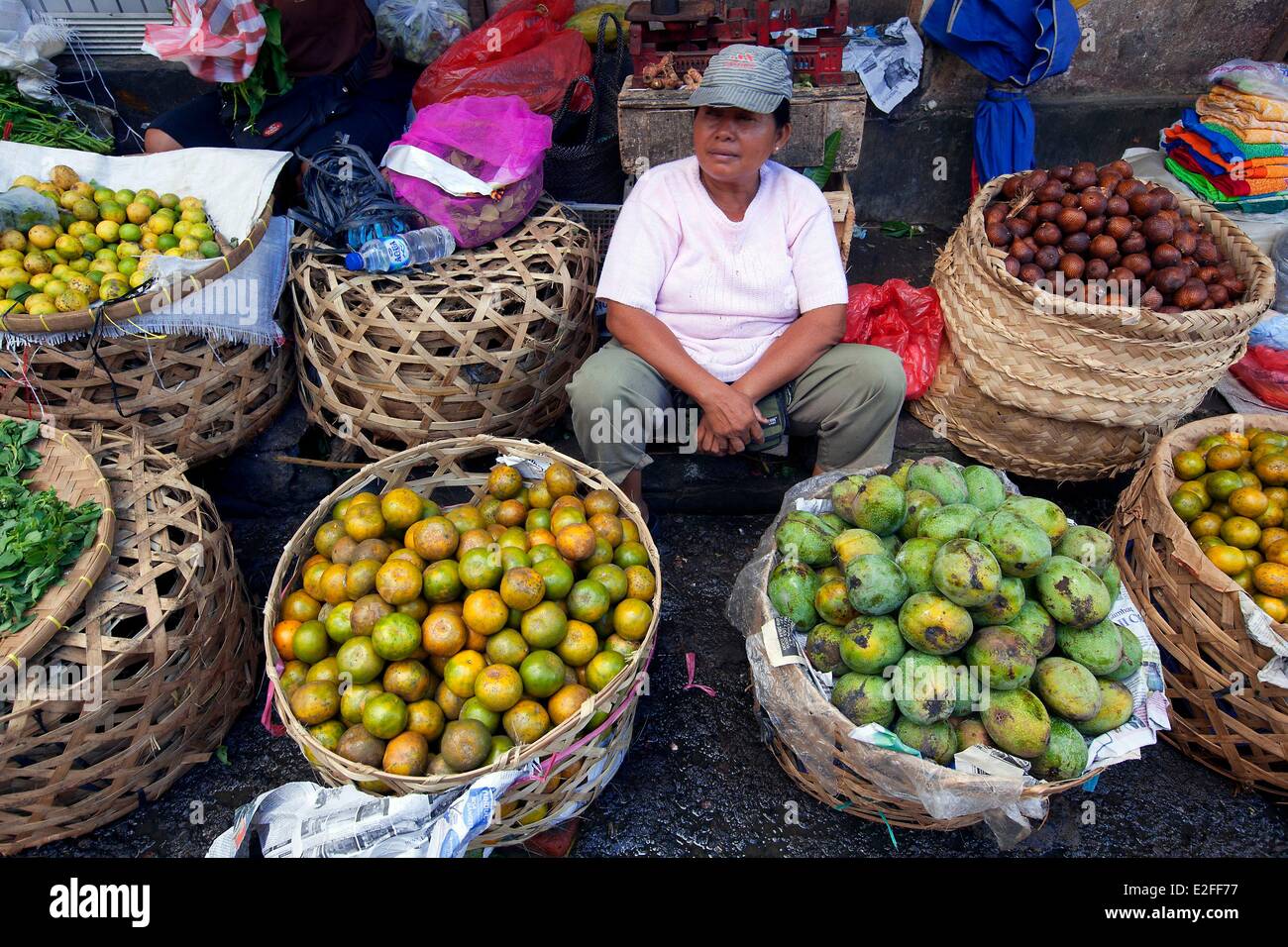 L'INDONÉSIE, Bali, Denpasar, marché Pasar Badung Banque D'Images