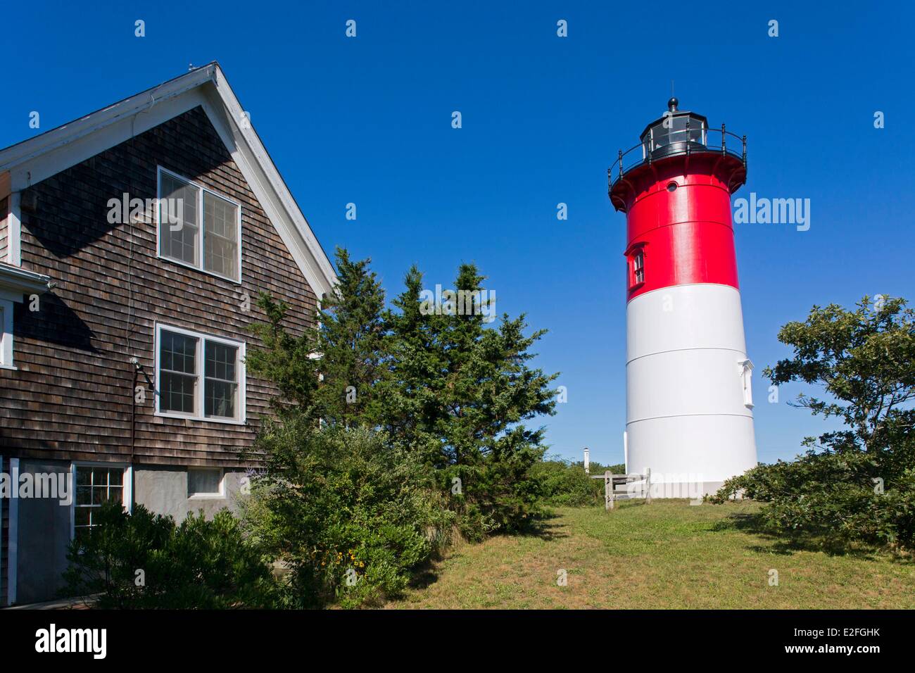United States, Massachusetts, Cape Cod, Eastham, Nauset Light Beach, le phare Banque D'Images