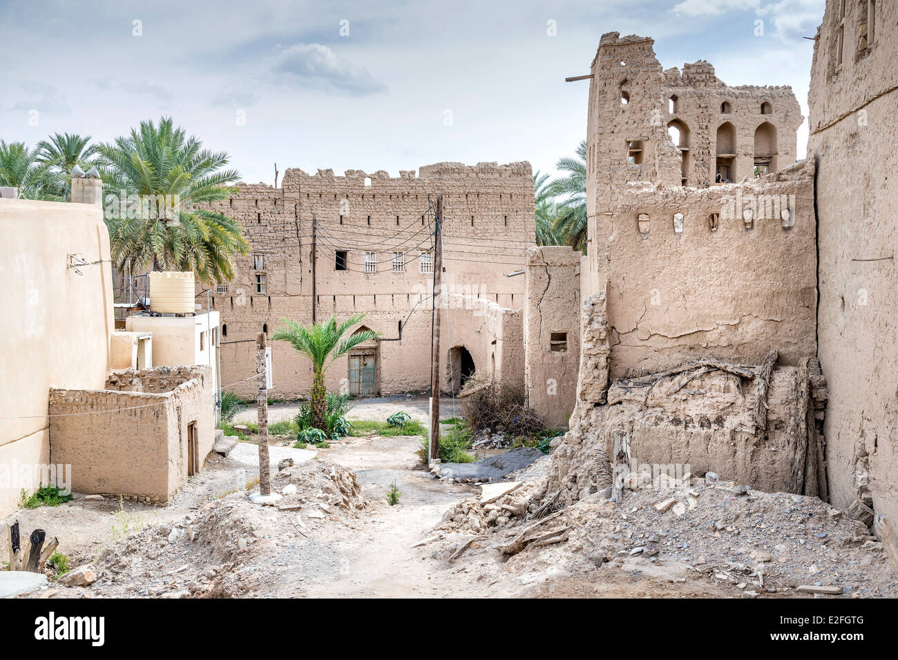 Ruines d'image Birkat al mud en Oman Banque D'Images