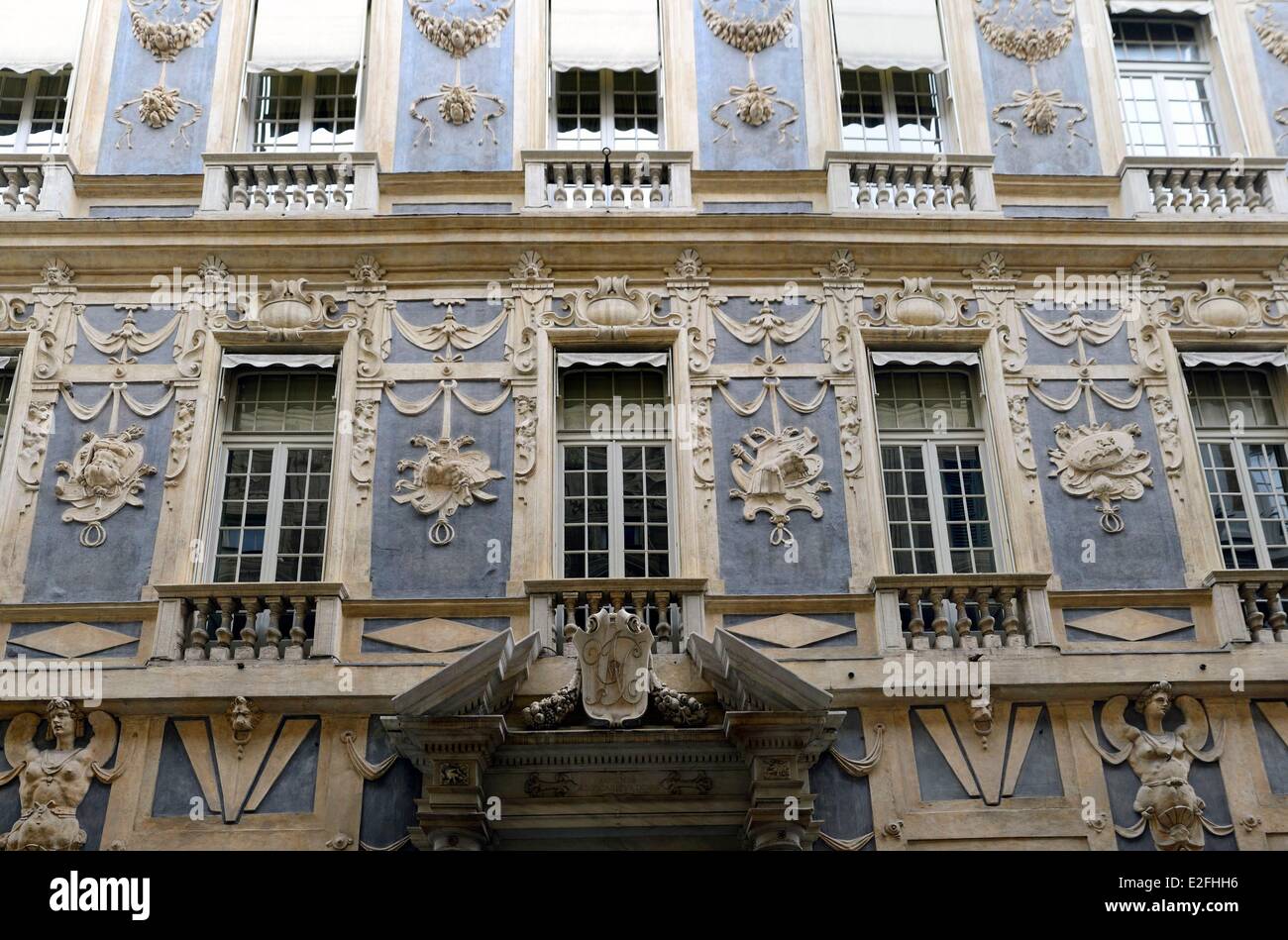 Italie Ligurie Gênes Via Garibaldi Nicolosio Lomellino palace fait partie des 42 Palais des Rolli inscrits au Patrimoine Mondial de Banque D'Images