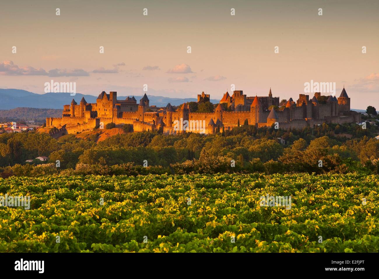 France, Aude, Carcassonne, ville médiévale classée au Patrimoine Mondial de l'UNESCO Banque D'Images