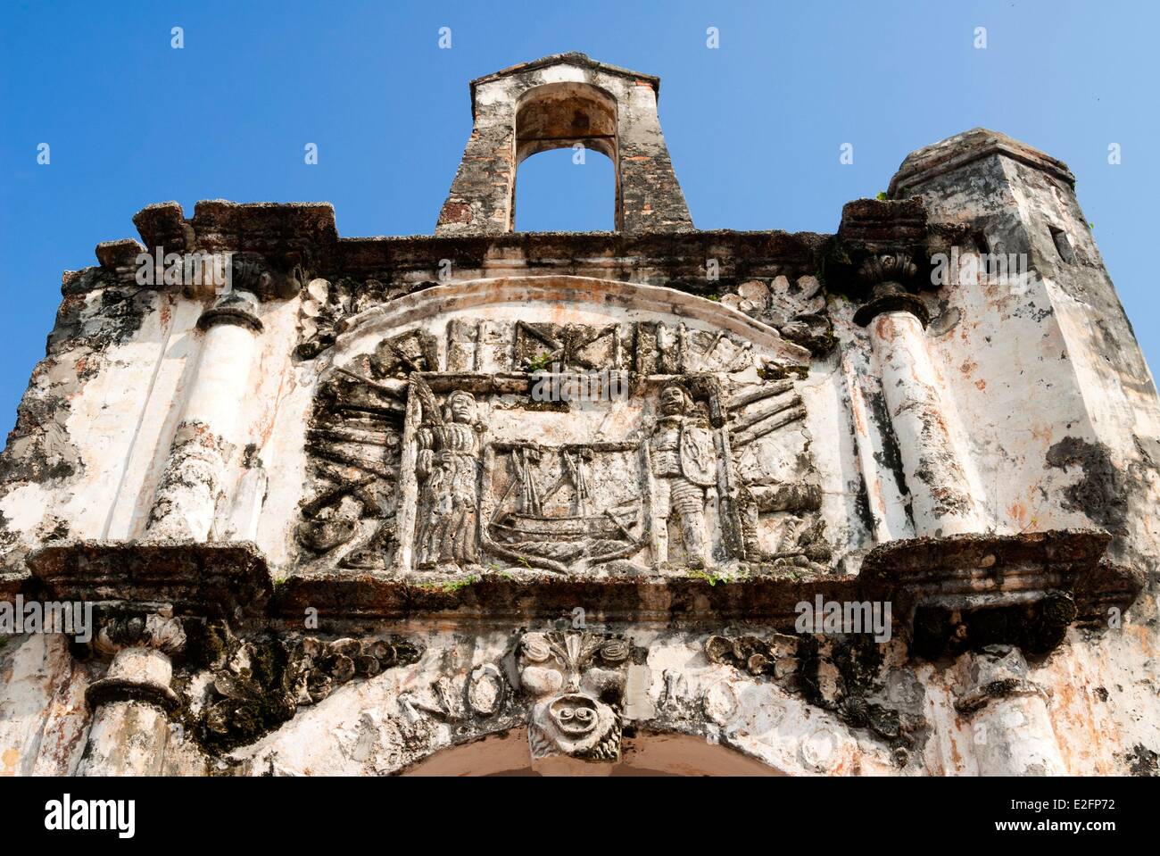 L'État de Melaka Malaysia Melaka (Malacca) ville historique inscrite au Patrimoine Mondial de l'UNESCO Porta de Santiago (Pintu Gerbang Banque D'Images