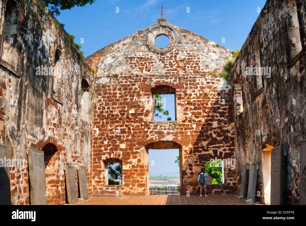 L'État de Melaka Malaysia Melaka (Malacca) ville historique inscrite au Patrimoine Mondial de l'UNESCO Ruines de Saint Pauls Church Banque D'Images