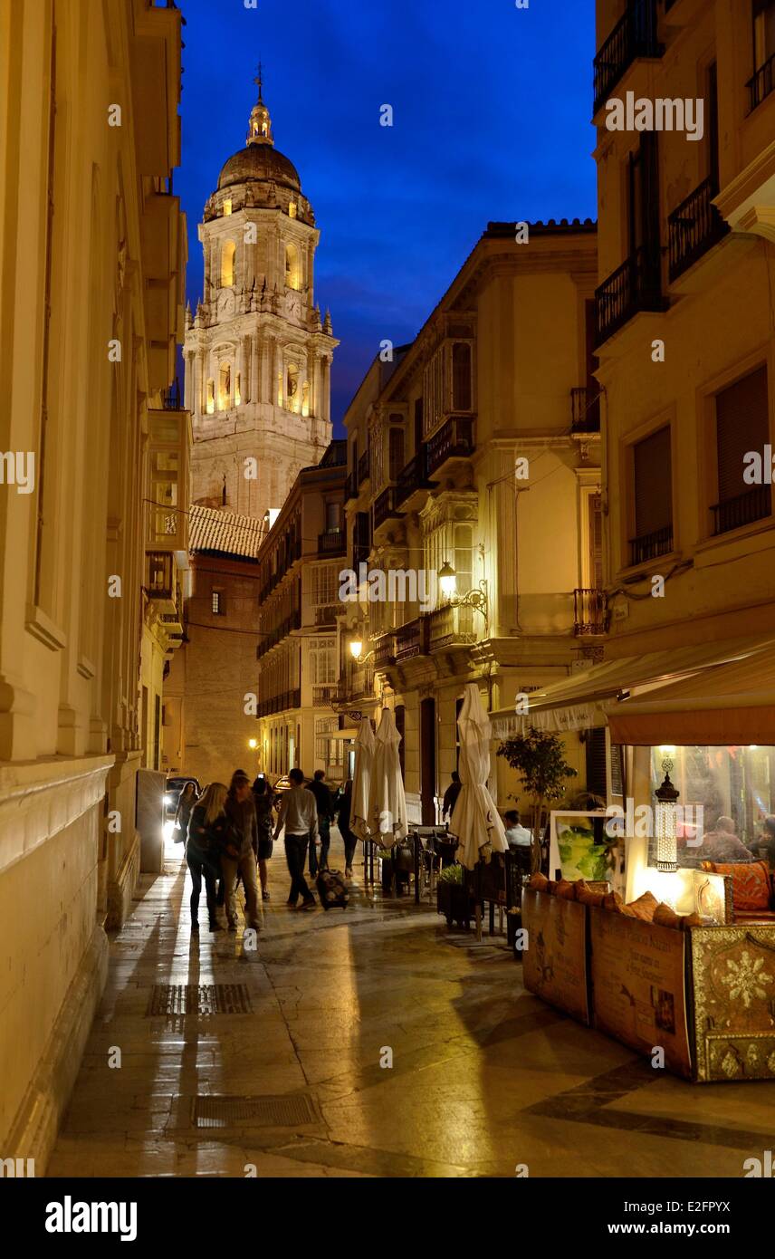 Espagne Andalousie Costa del Sol Malaga le Basφlica cathédrale Catedral de la Encarnacion vu de la Calle San Augustin Banque D'Images