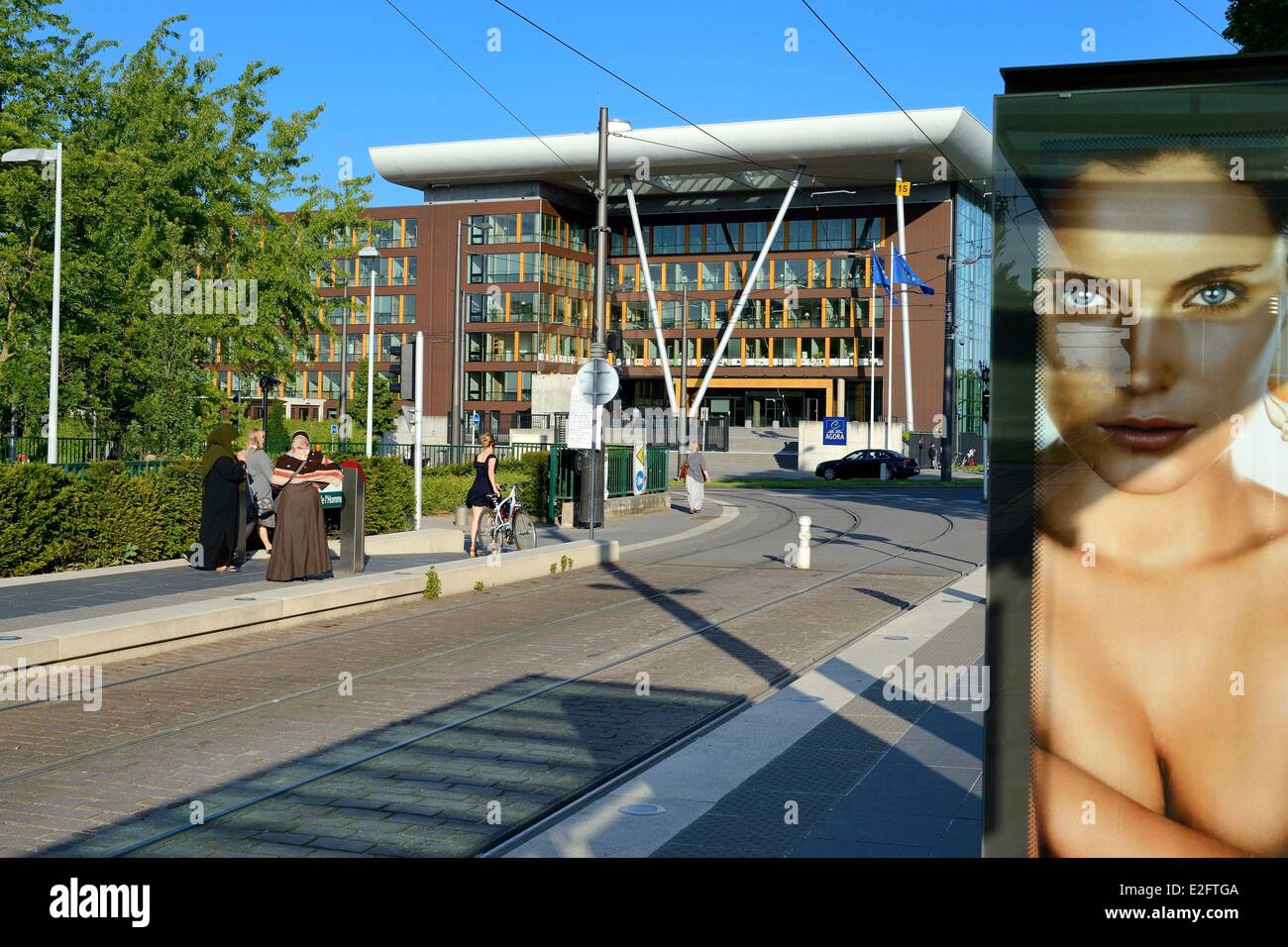 France Bas Rhin Strasbourg bâtiment Agora du Conseil européen par les architectes de l'Art et construire Banque D'Images