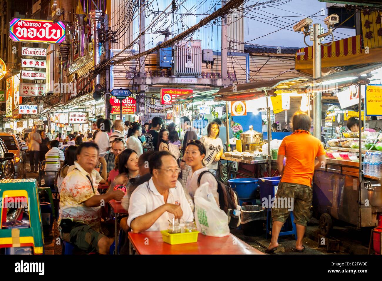 Thaïlande Bangkok Chinatown district Samphanthawong restaurants de rue Banque D'Images