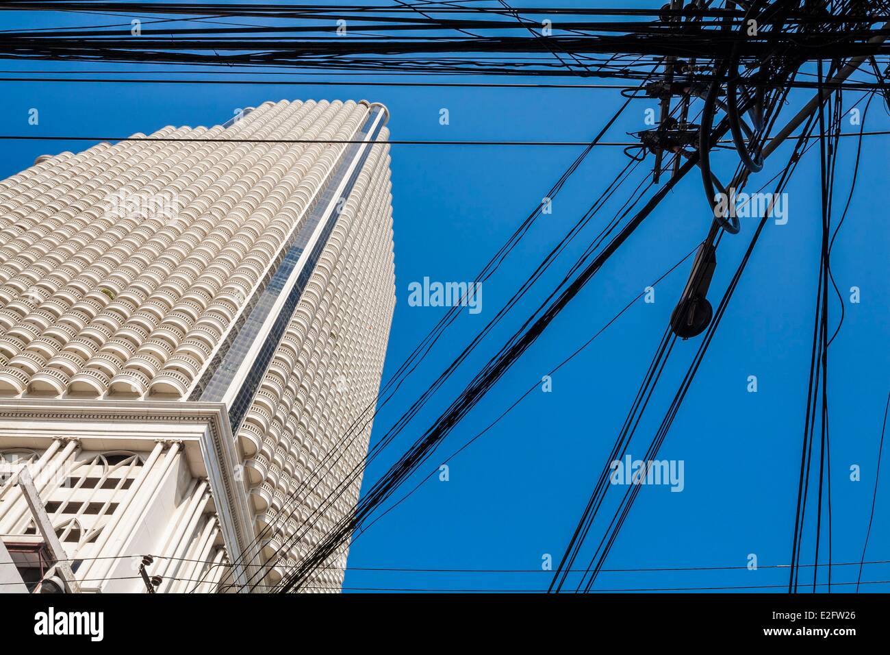 Thaïlande Bangkok Bang Rak district Silom Road State Tower skyscraper construit en 1981 et 247 mètres Banque D'Images