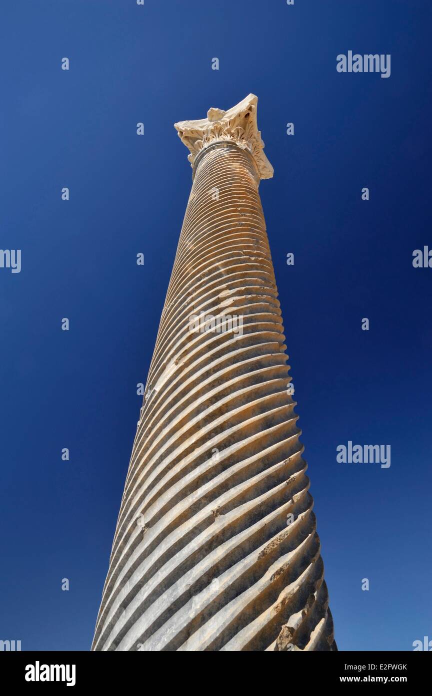 Chypre Limassol District site archéologique de Kourion, ruines de la nymphée ou des colonnes sculptées Banque D'Images