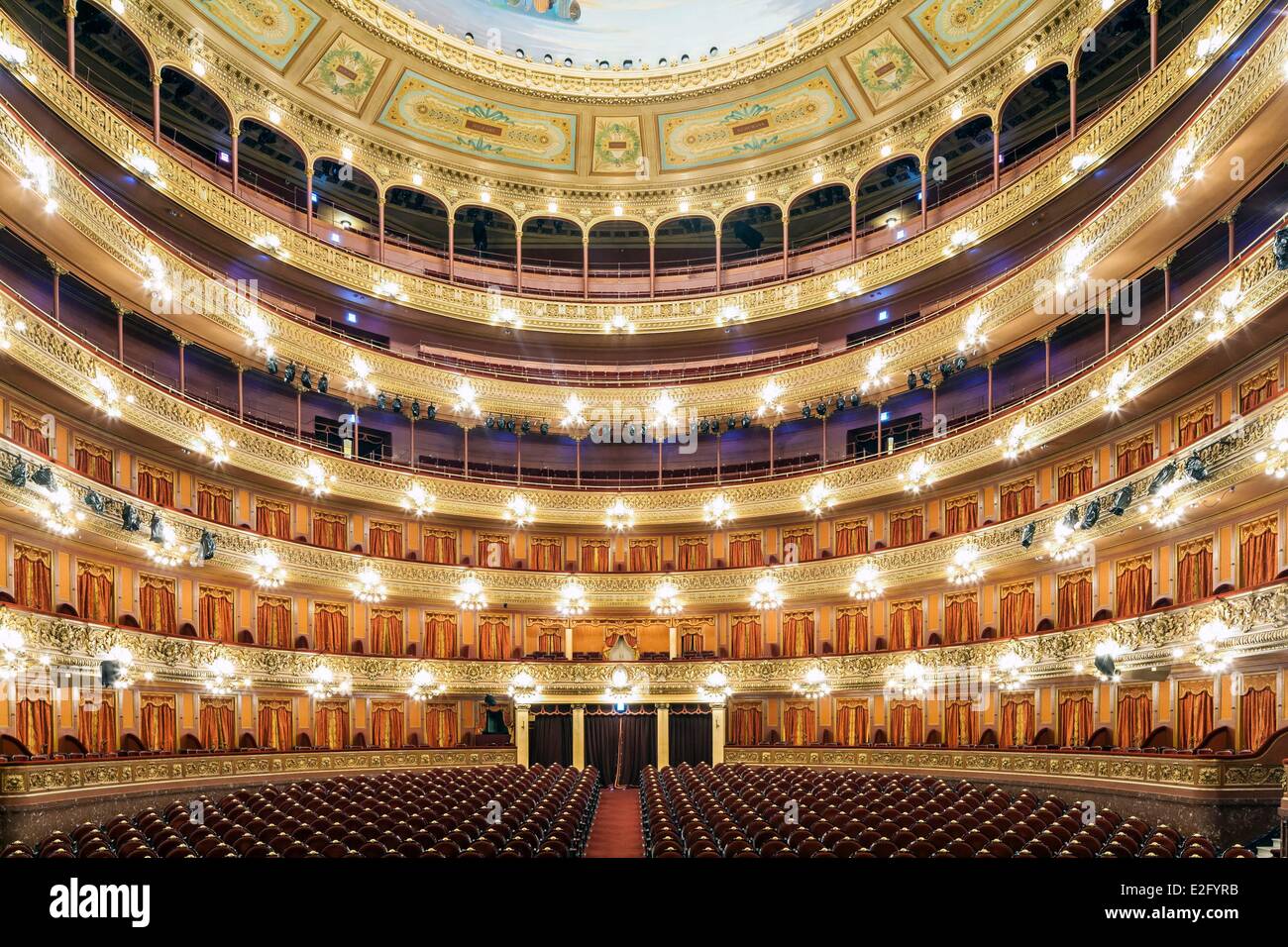 Argentine Buenos Aires opéra théâtre Colon peut contenir 3000 personnes conçu par les italiens Francesco Tamburini et Vφctor Banque D'Images