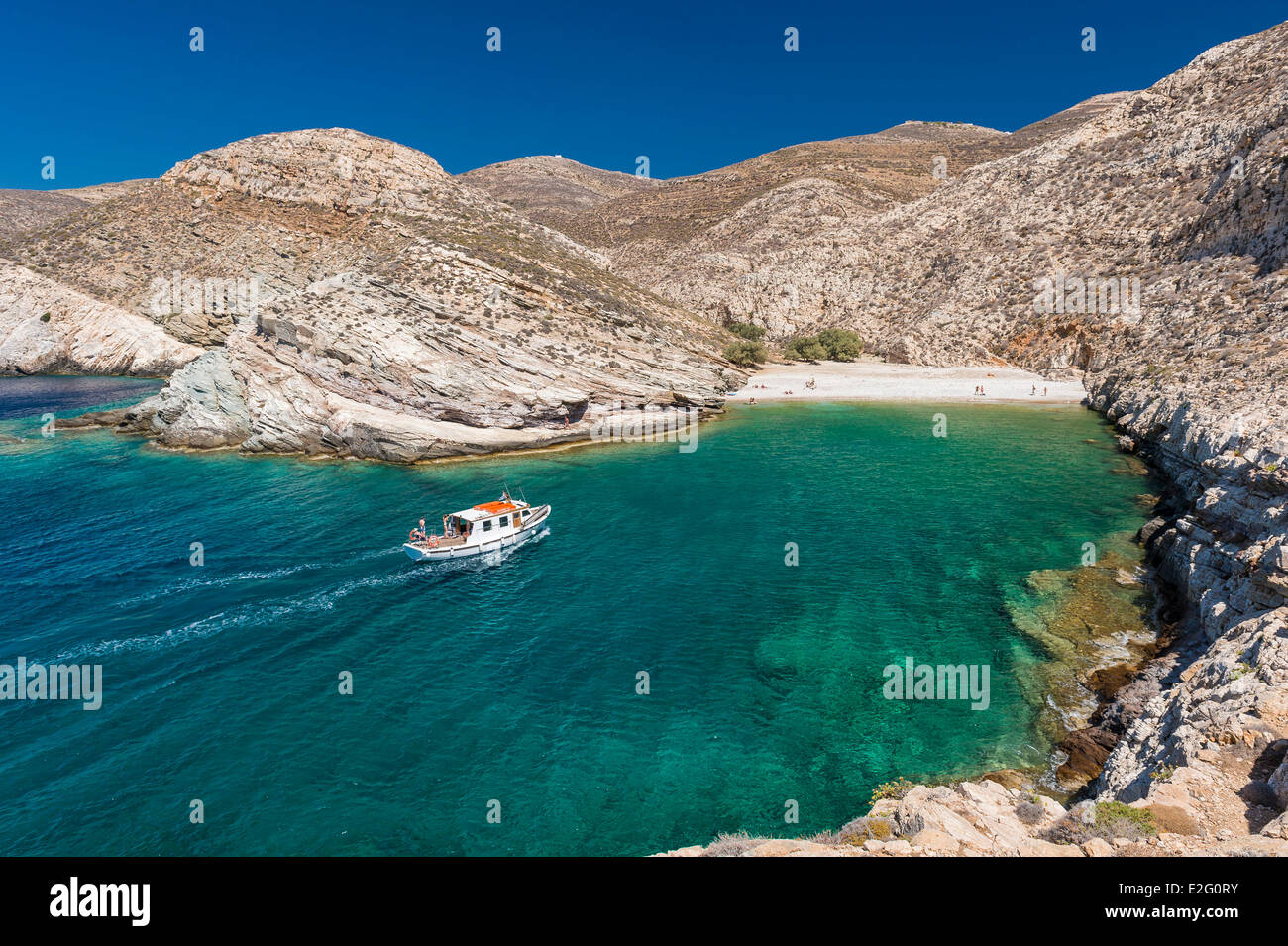 Grèce Îles Cyclades île de Folegandros Livadaki bay Banque D'Images
