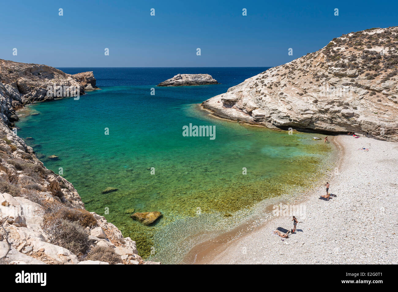Grèce Îles Cyclades île de Folegandros Livadaki bay Banque D'Images