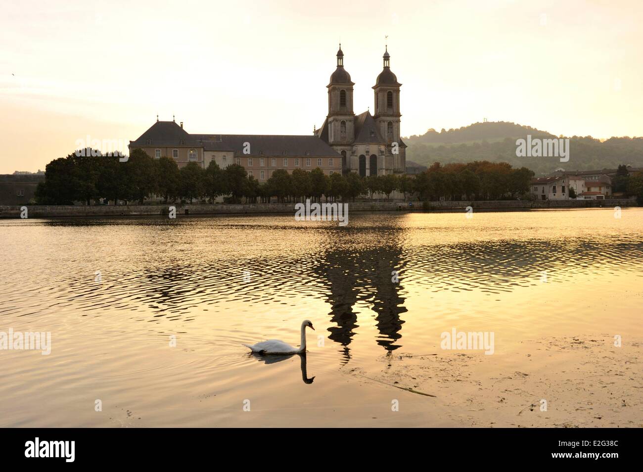 France Meurthe et Moselle Pont a Mousson Abbaye des Premontes sur Moselle banques Banque D'Images