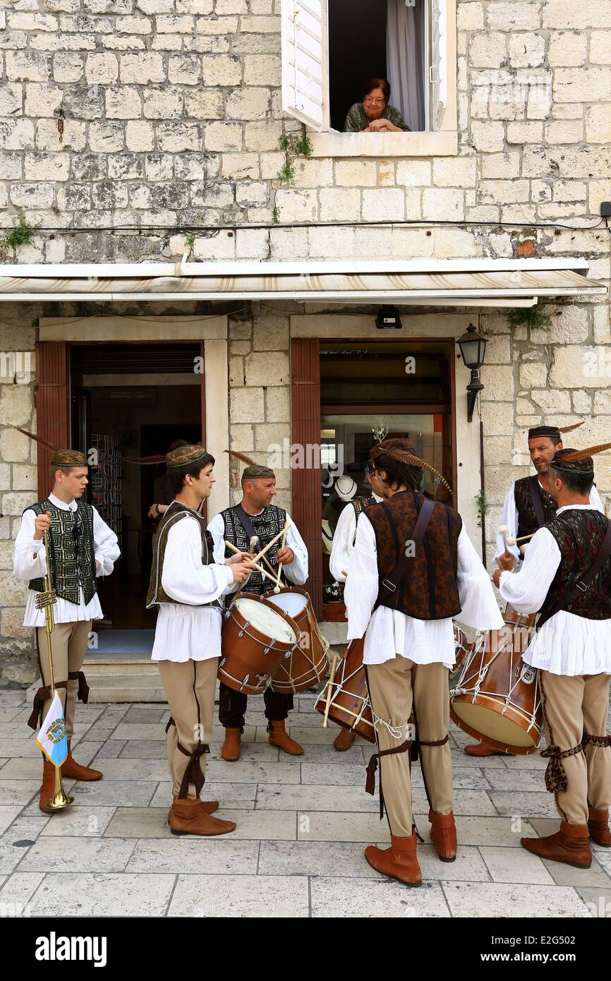 La Croatie Dalmatie Cote Dalmate Trogir centre historique classé Patrimoine Mondial par l'UNESCO Wordl Banque D'Images