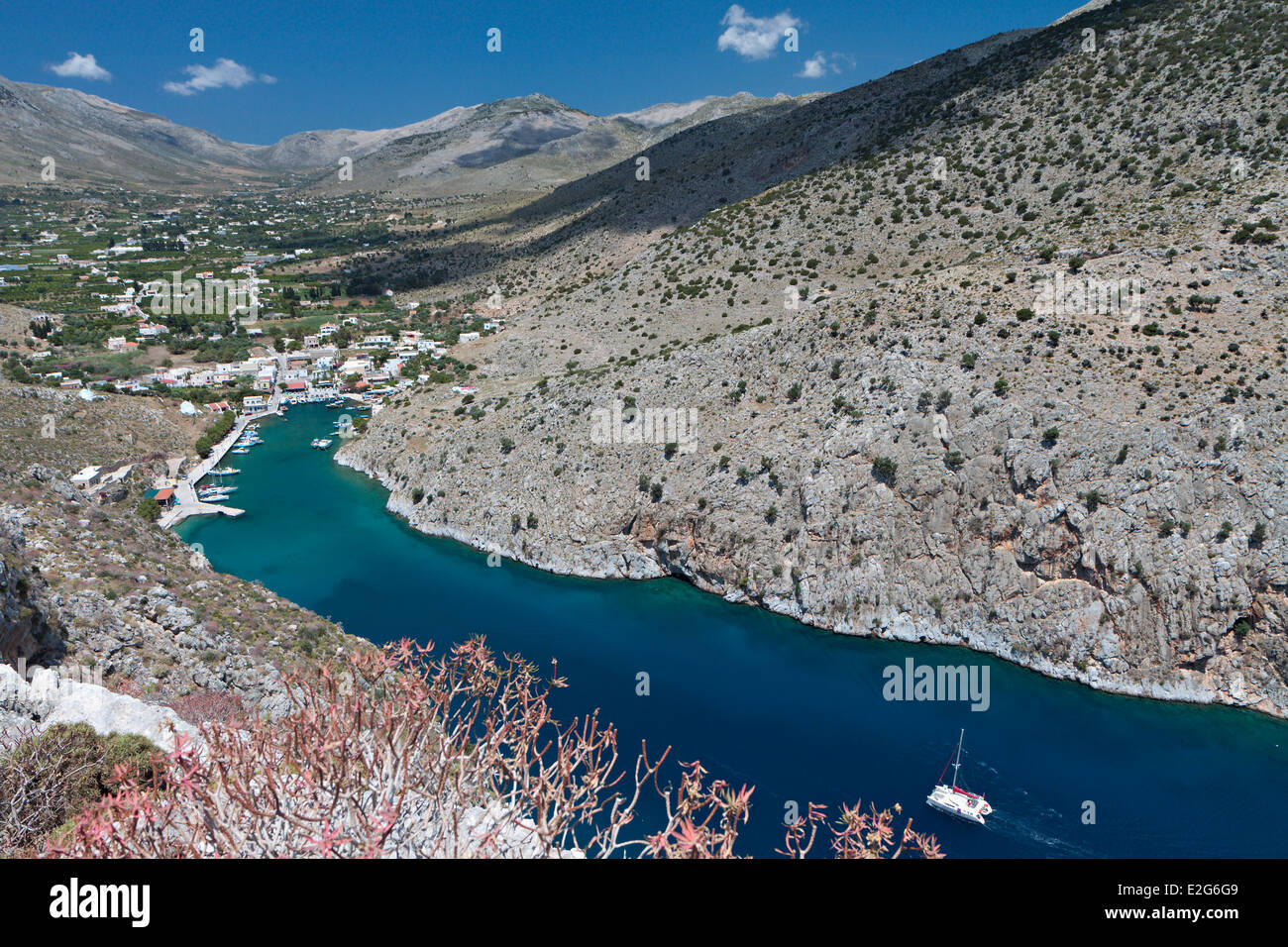 Vathi bay à l'île de Kalymnos en Grèce Banque D'Images