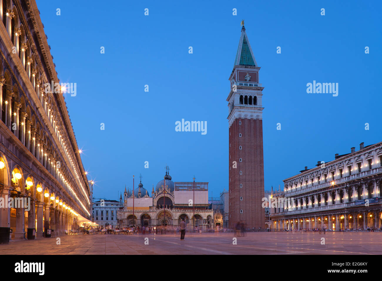 La Place St Marc à Venise à soir ; Venise - Piazza San Marco, Italie ; Banque D'Images