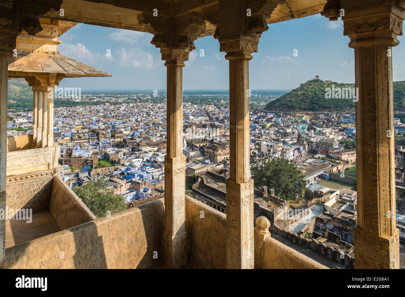 Inde Rajasthan Bundi Bundi palace du 16ème siècle ou Garh Palace surplombe la ville Banque D'Images