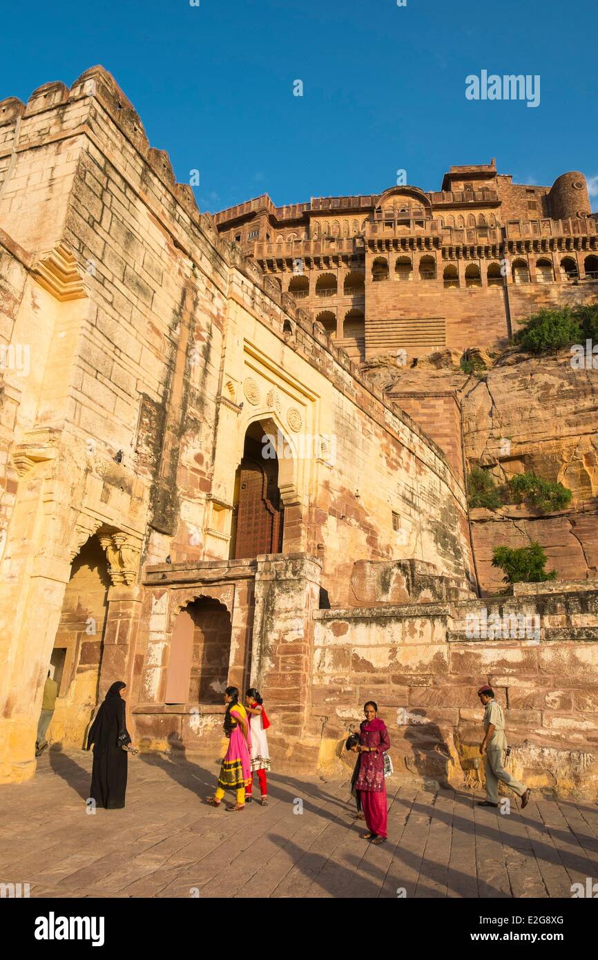 Inde Rajasthan Jodhpur Mehrangarh Fort du 15e siècle Banque D'Images