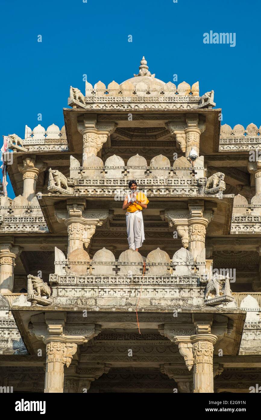 Inde Rajasthan Ranakpur Adinath Jain temple construit au 15ème siècle au coeur de l'Aravalli Banque D'Images