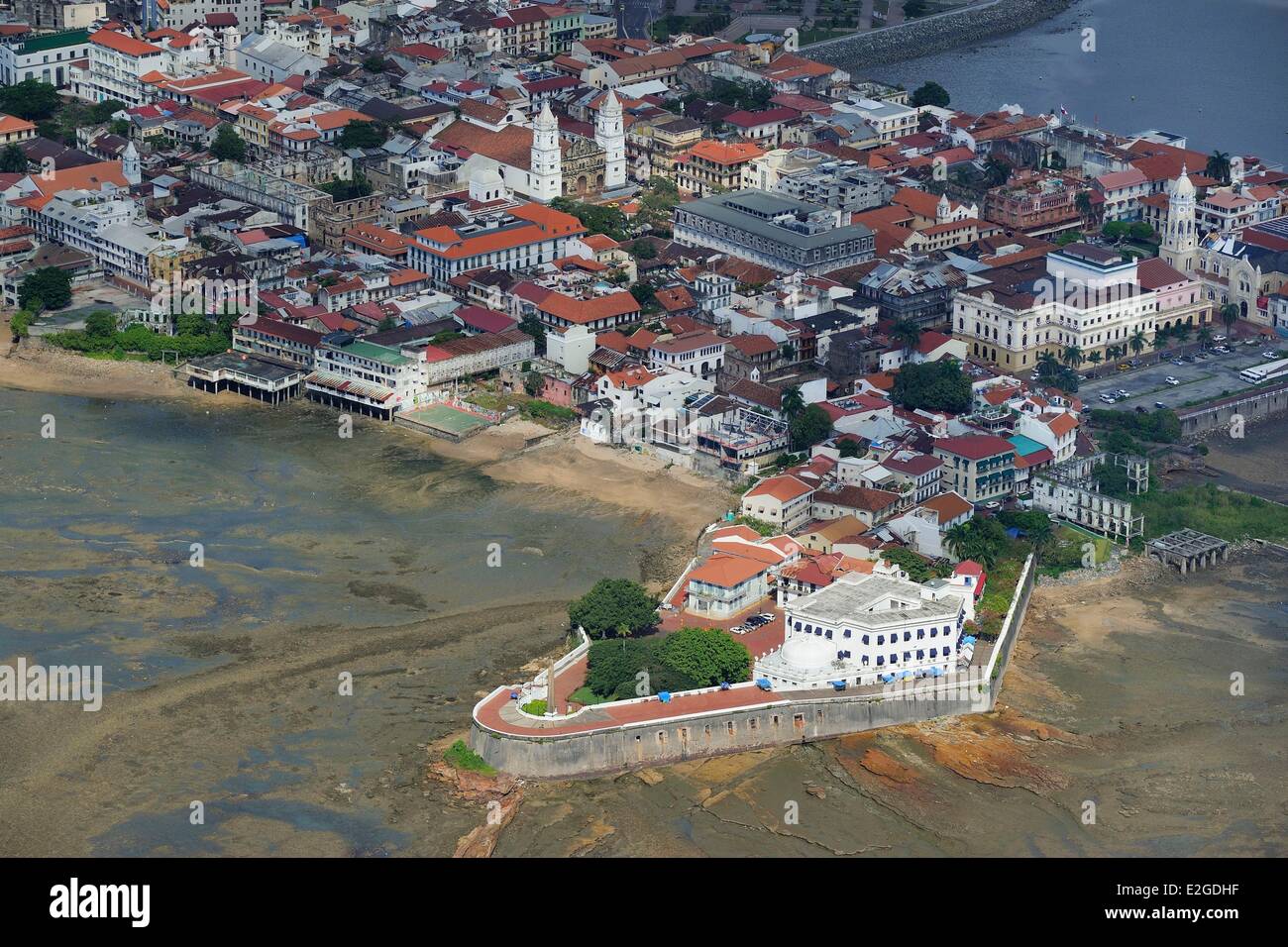 Panama City Panama ville historique inscrite au Patrimoine Mondial de l'UNESCO Casco Antiguo (Viejo) (vue aérienne) Banque D'Images