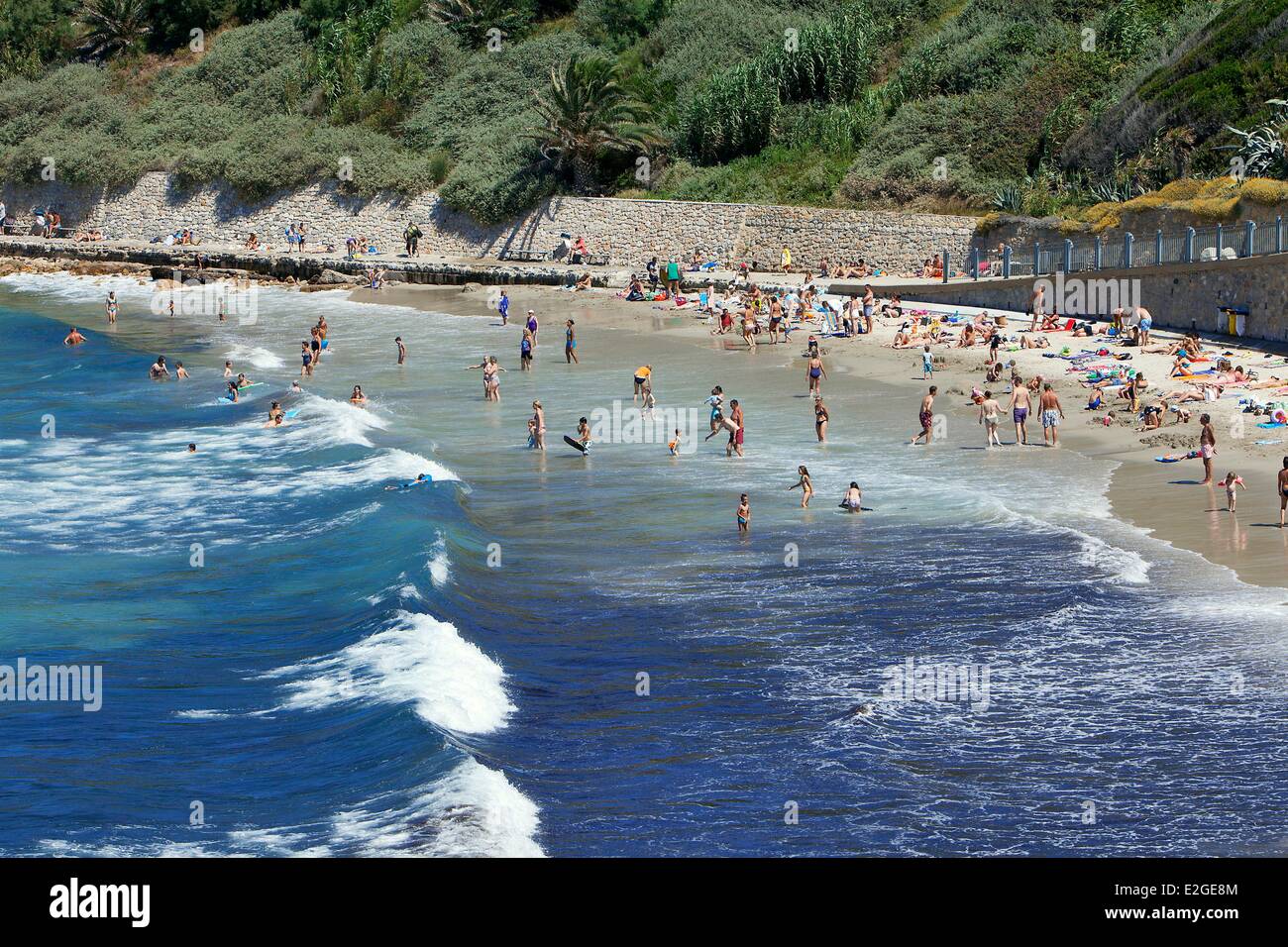 France Var Sanary sur Mer Plage Portissol Banque D'Images