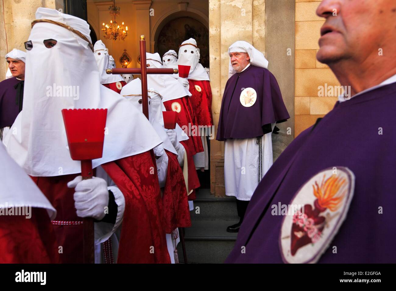 Italie Sicile Enna procession du Vendredi Saint Banque D'Images