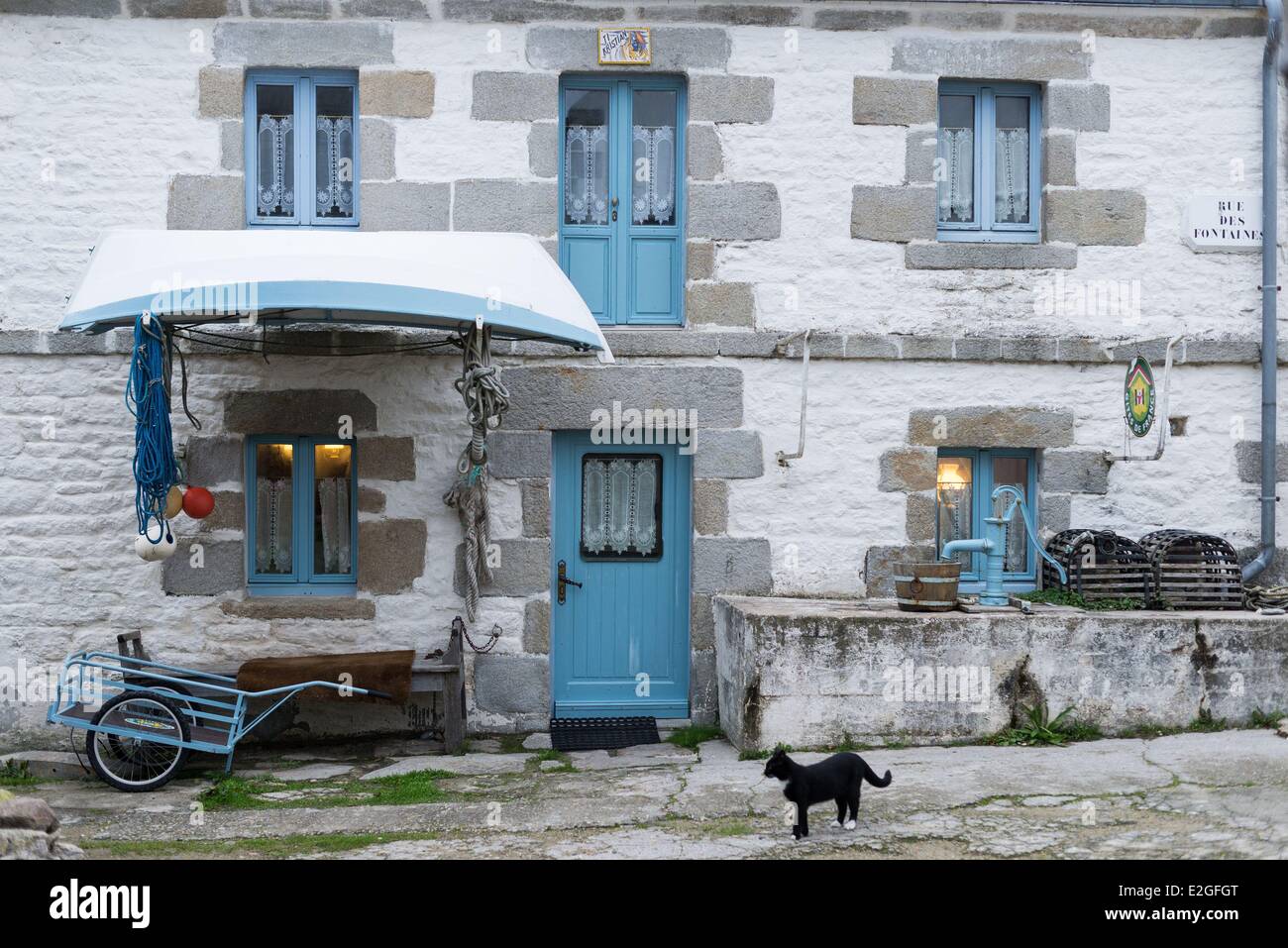 France Finistère Ile de Sein maison typique de village Banque D'Images