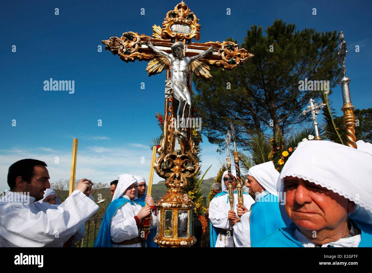Italie Sicile Gangi procession de Pâques Banque D'Images