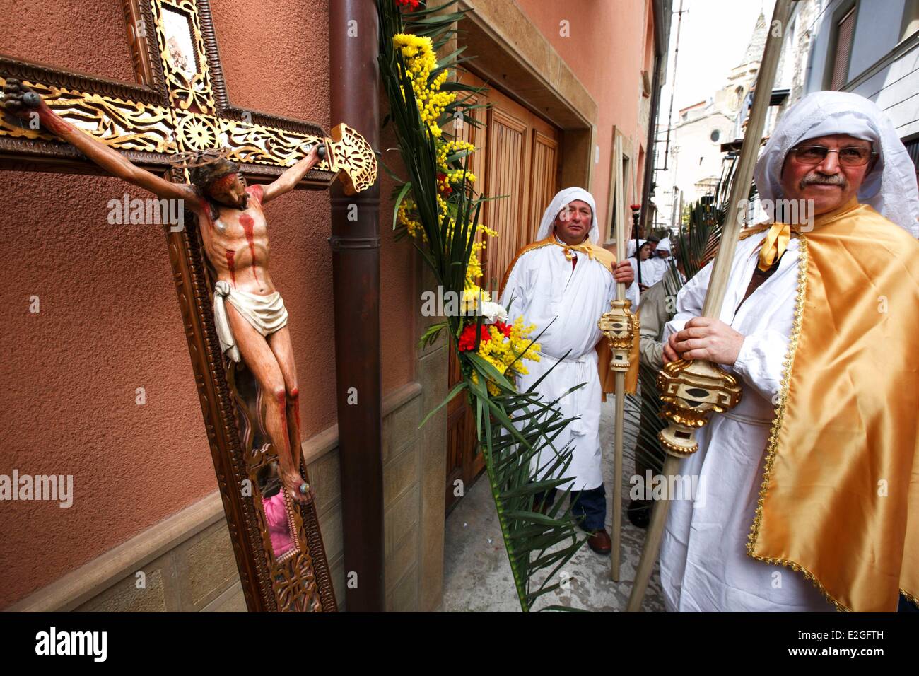 Italie Sicile Gangi procession de Pâques Banque D'Images