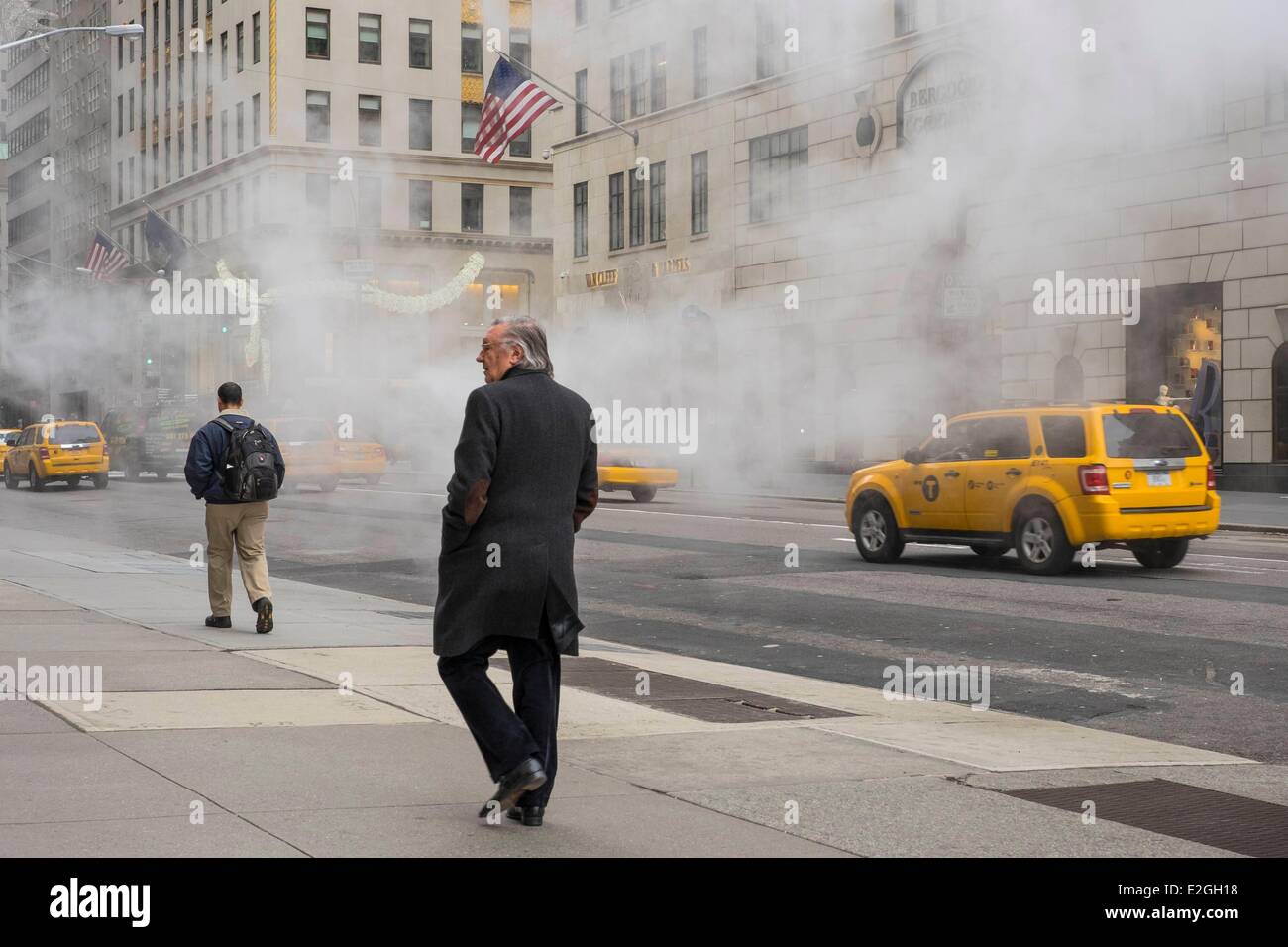 États-unis New York Midtown Manhattan 5th avenue en hiver Banque D'Images