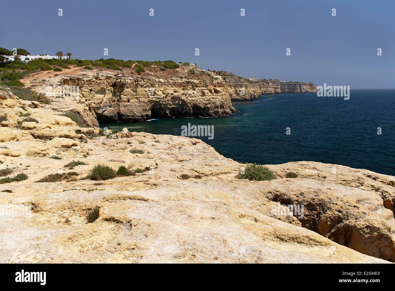 Portugal Algarve Carvoeiro cliffs Banque D'Images