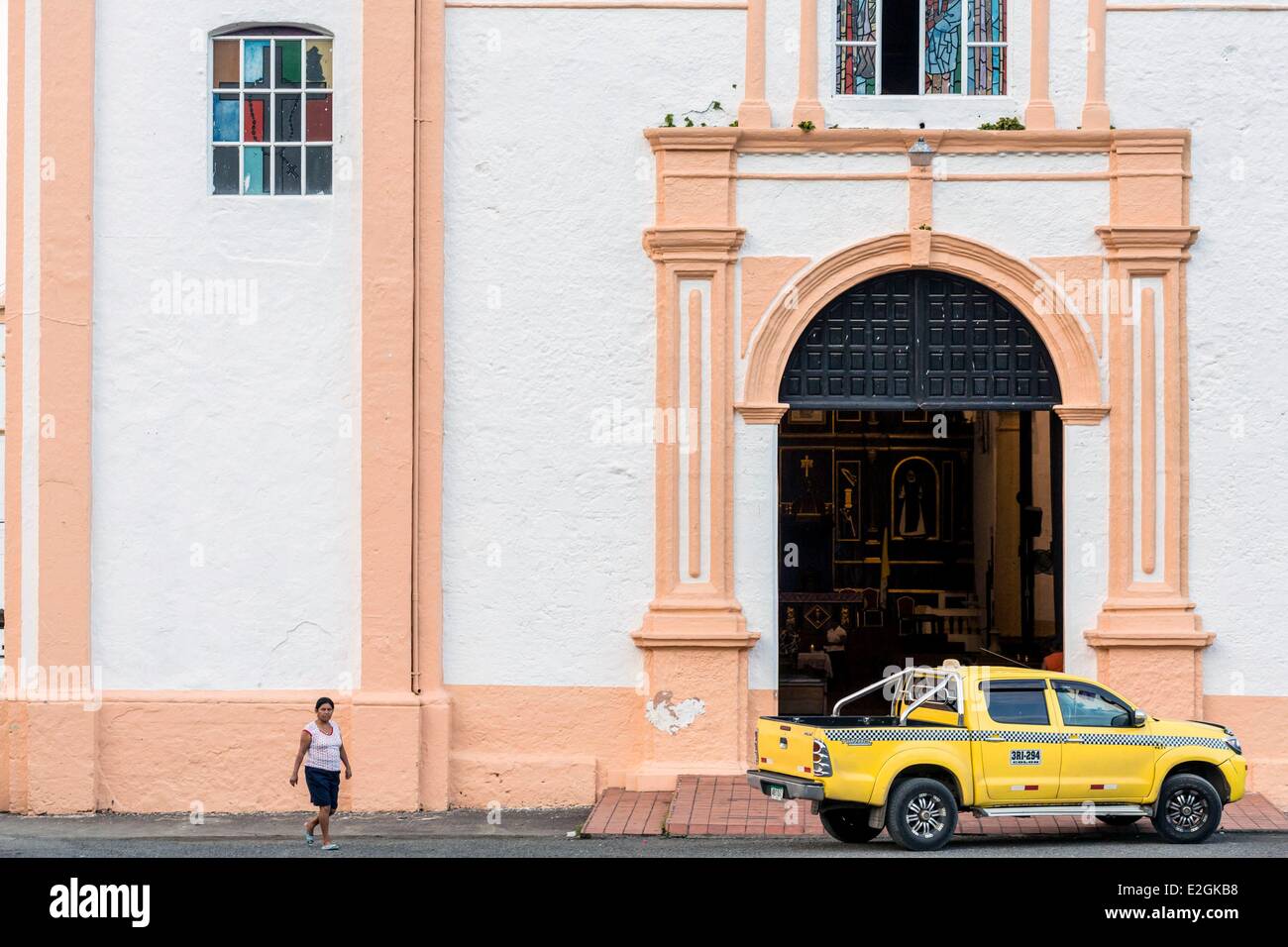 La province de Colon Panama Portobelo San Felipe église date 1814 et abrite la statue de Christ Noir Banque D'Images