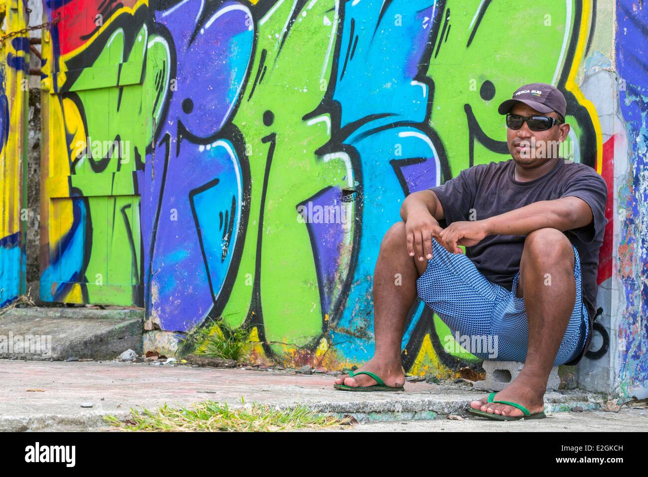 Veraguas Panama province golfe de Chiriqui pêcheur Santa Catalina au repos Banque D'Images