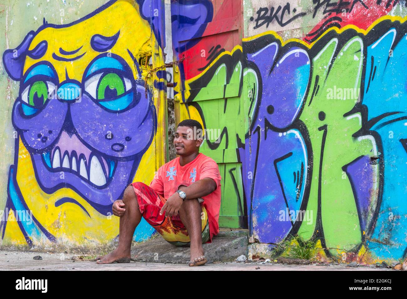 Veraguas Panama province golfe de Chiriqui pêcheur Santa Catalina au repos Banque D'Images