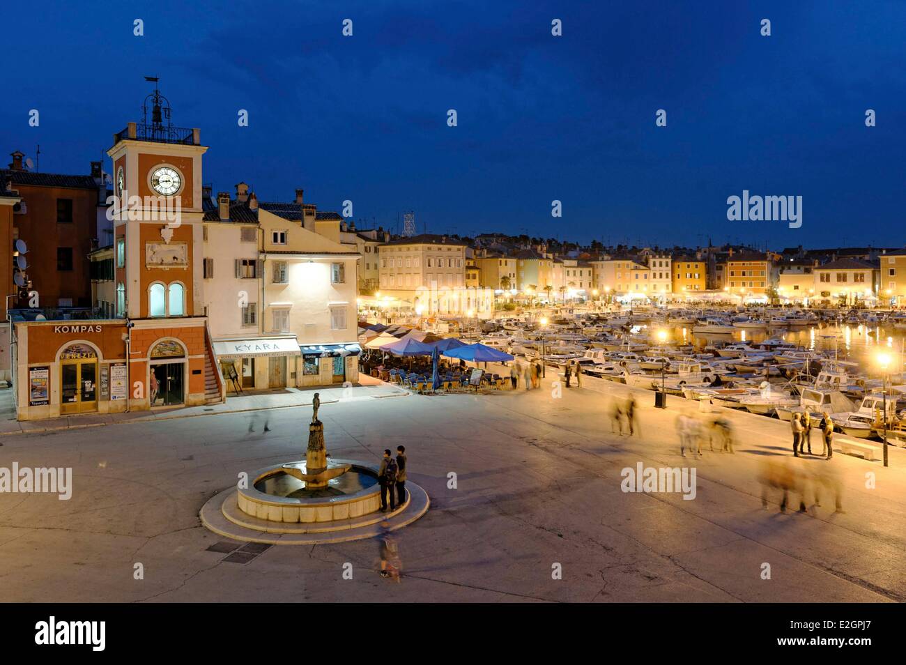 Croatie Istrie Côte Adriatique port tour de ville de Rovinj Banque D'Images