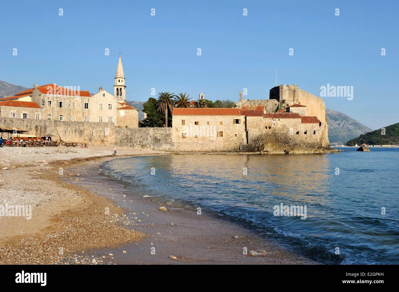 Monténégro côte Adriatique vieille ville de Budva Banque D'Images