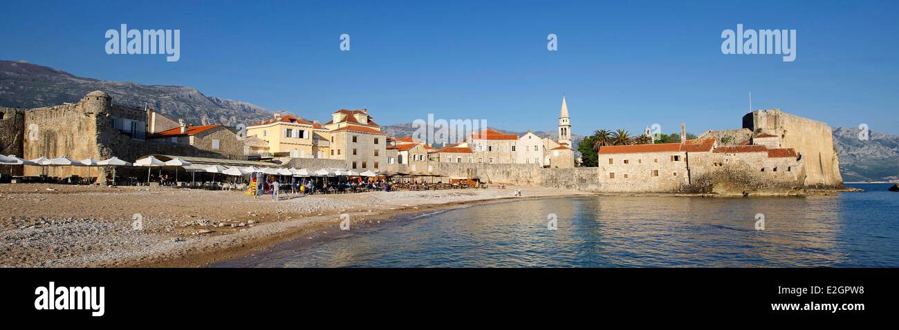 Monténégro côte Adriatique vieille ville de Budva Banque D'Images