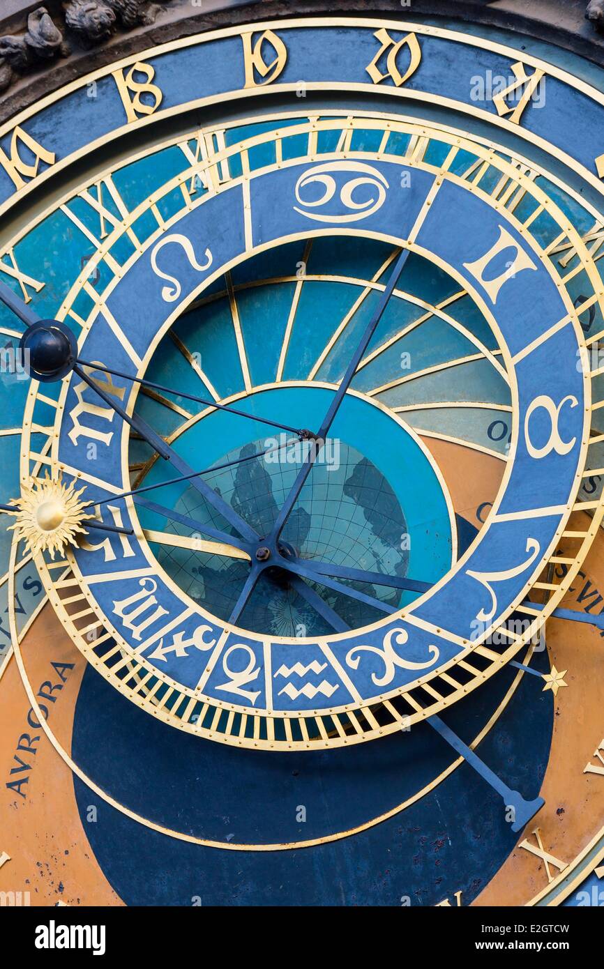 République Tchèque Prague centre historique classé au Patrimoine Mondial par l'UNESCO l'horloge astronomique Banque D'Images