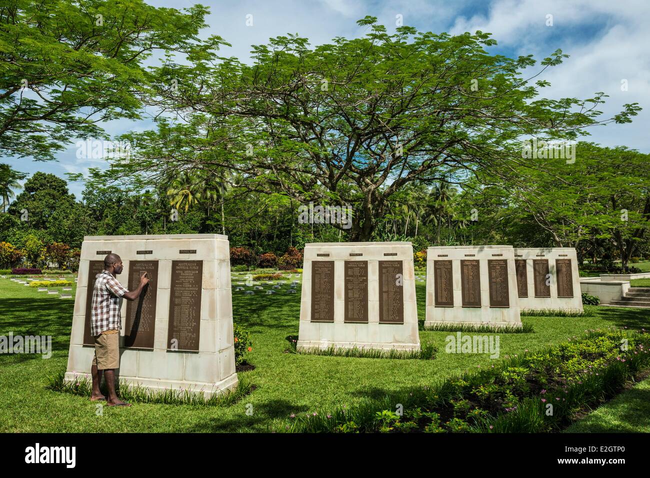 La Papouasie-Nouvelle-Guinée Archipel de Bismarck péninsule de Gazelle New Britain Island East New Britain Province Rabaul Bita Paka cimetière avec un millier de soldat australien tumbs Banque D'Images