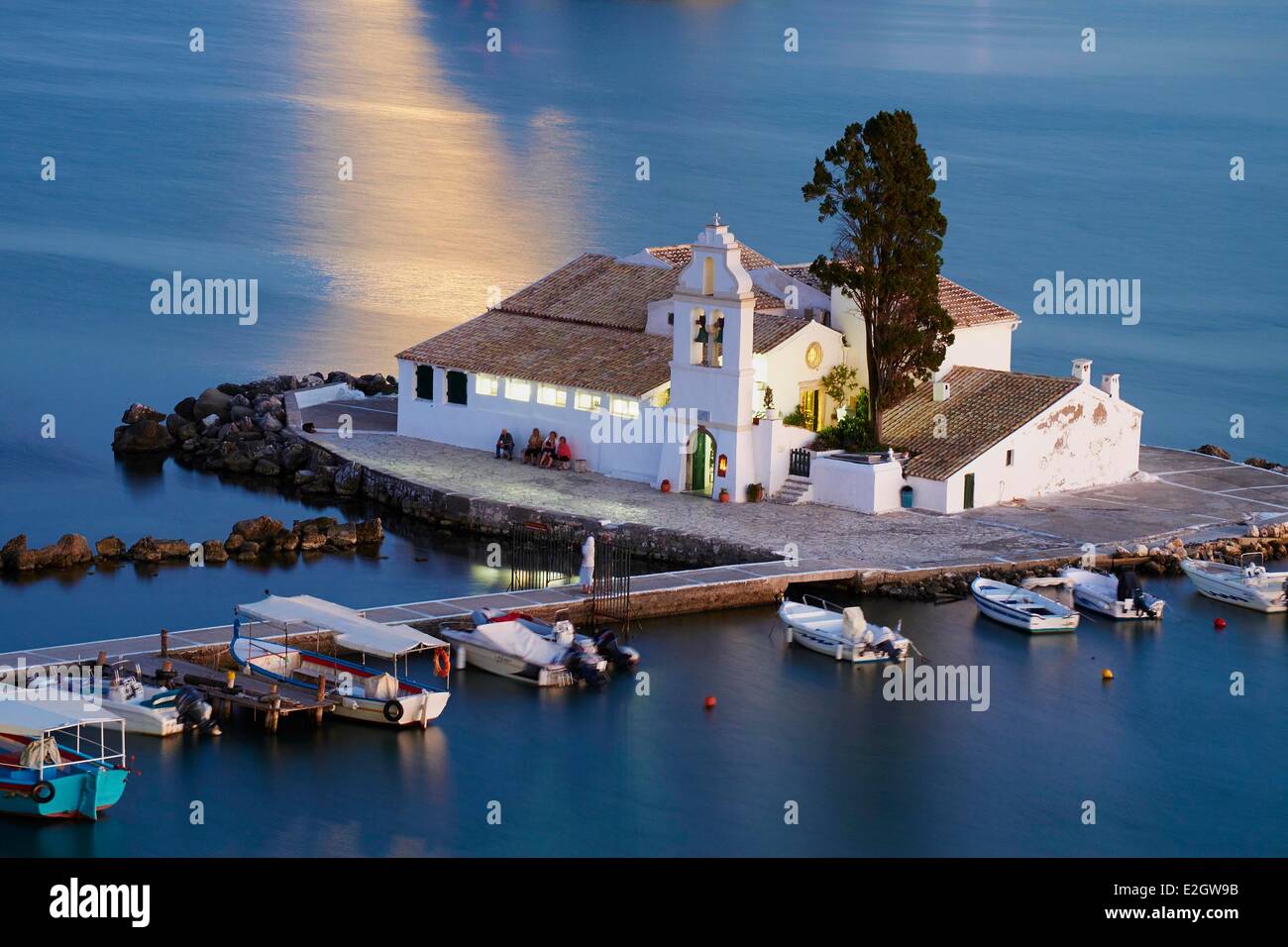 L'île Ionienne Grèce l'île de Corfou Kanoni le monastère de Vlachernes Banque D'Images