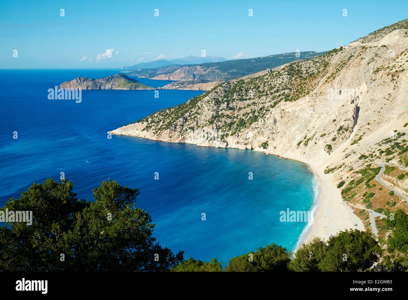 L'île de Grèce Mer Plage de Myrtos Céphalonie Banque D'Images